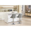 De 2 tabourets de bar, velours gris, repose-pieds et base, hauteur réglable, pivotant, facile à nettoyer et conception réglable, housse en velours, gris, nettoyage simple