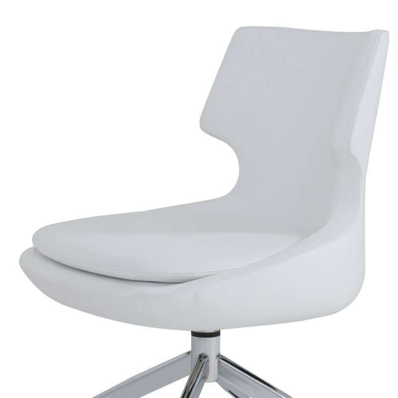 Patara Spider Swivel Dining Chair, White 