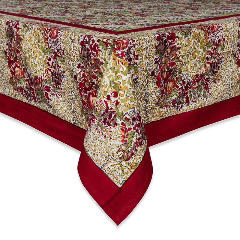Nappe rouge / jaune / verte Dykstra 71 po x 142 po - Rectangulaire