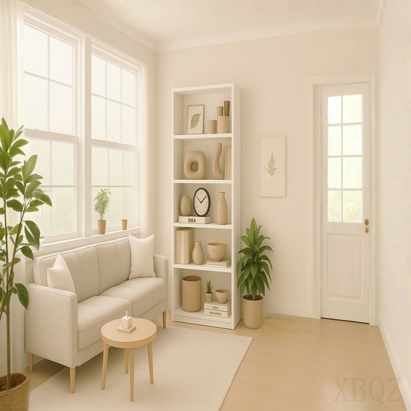 5-Tier Bookshelves Storage Cabinet White