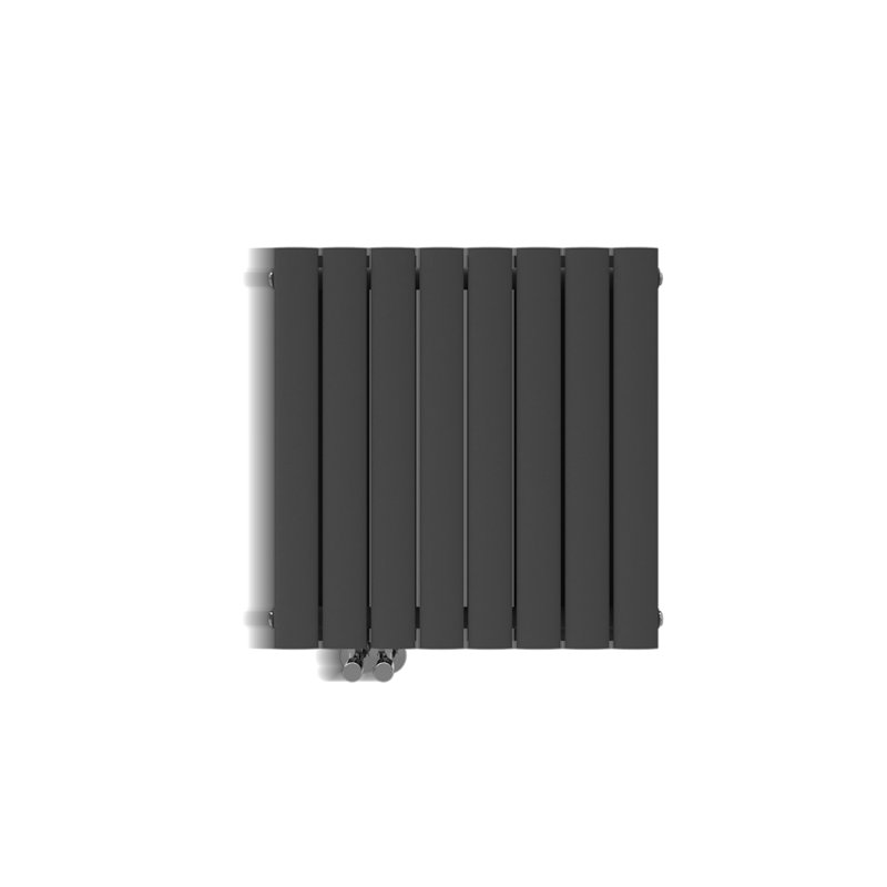 Reita Horizontal Designer Radiator, Grey, 63cm H x 61.6cm W x 6.5cm D