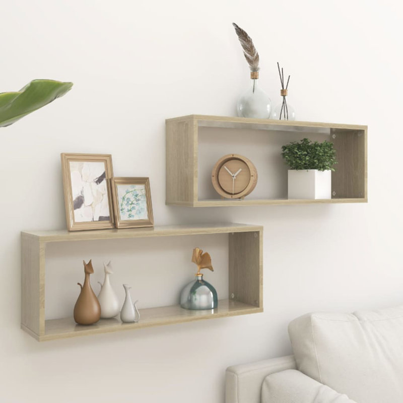 Étagère murale en bois d'ingénierie vidaXL 2/4 / 6x, Chêne sonoma, H 9 po x l 23,6 po x P 5,9 po