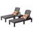 Outdoor Chaise Lounge Set with Table