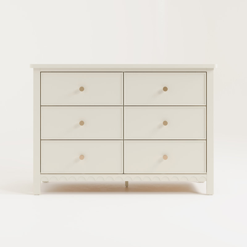 white 6 drawer dresser with gold hardware Benjara 6 Drawer Wooden Dresser with Metal Hairpin Legs, White and Gold main image 1