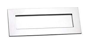  Victorian Design Postal Letter Plate in Satin Brushed Chrome Finish, Mail Slot - 10" x 3"