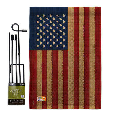 Double Sided 18.5'' H x 13'' W Burlap Flag Set