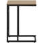 Élégante table de bout en C pour la chambre à coucher - stratifié brun, base moderne en métal taupe