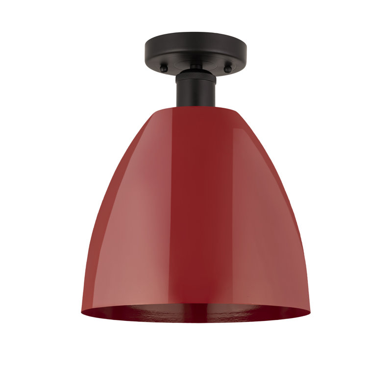 Plafonnier semi-encastré Amylee, Rouge, Bronze huilé, H 11,25 po x l 9 po x P 9 po