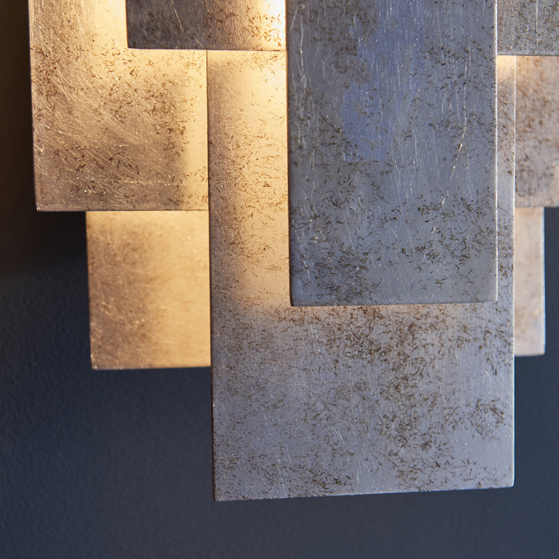 Melora Steel LED Flush Mounted Sconce, Antique Silver Leaf