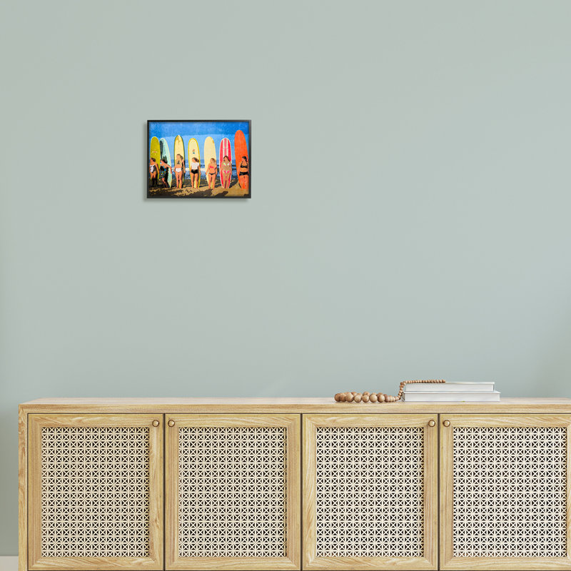 Style moderne pop féminin, H 11 po x l 14 po x P 1,5 po, Giclée encadrée noir minuit