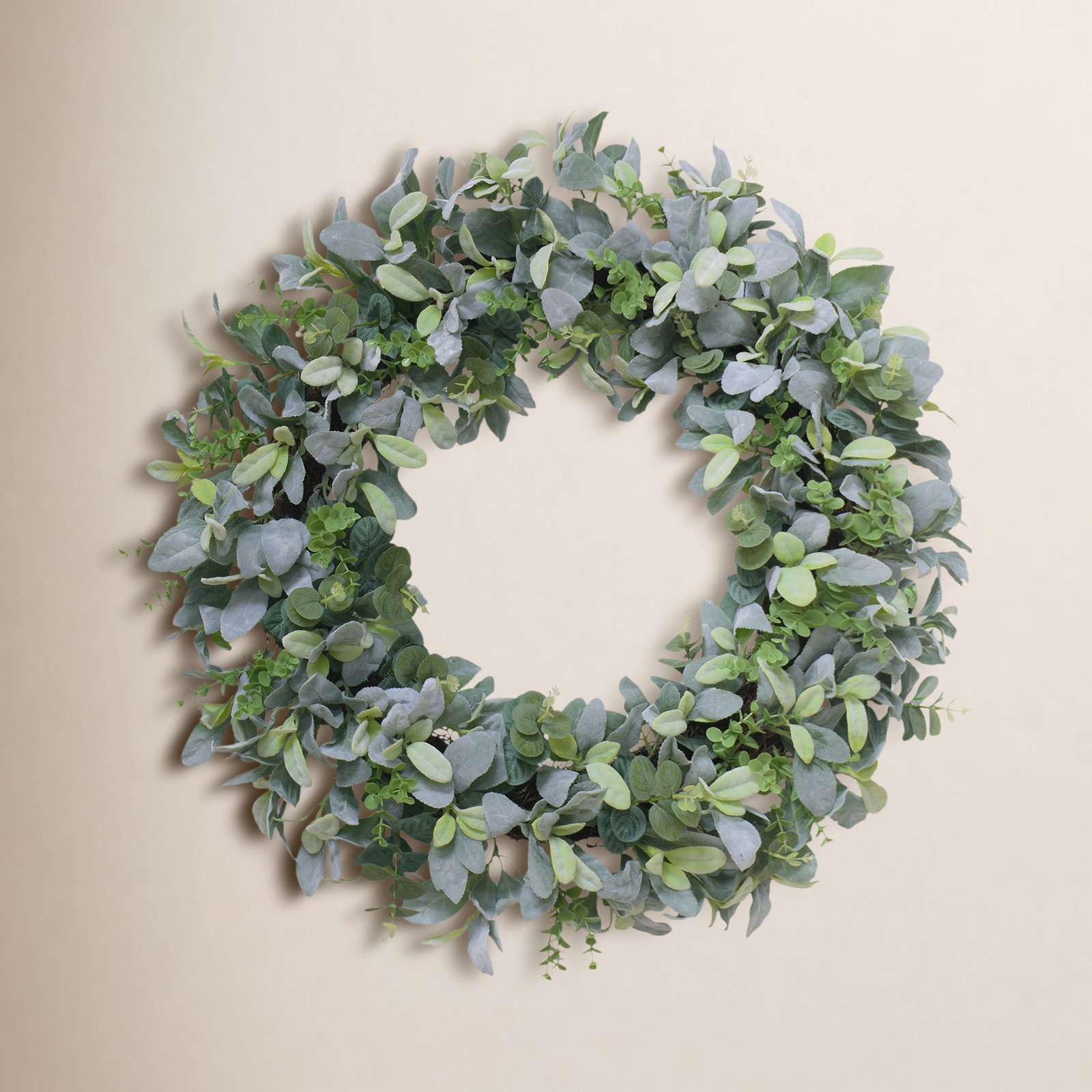 28" Artificial Lambs Ear Wreath