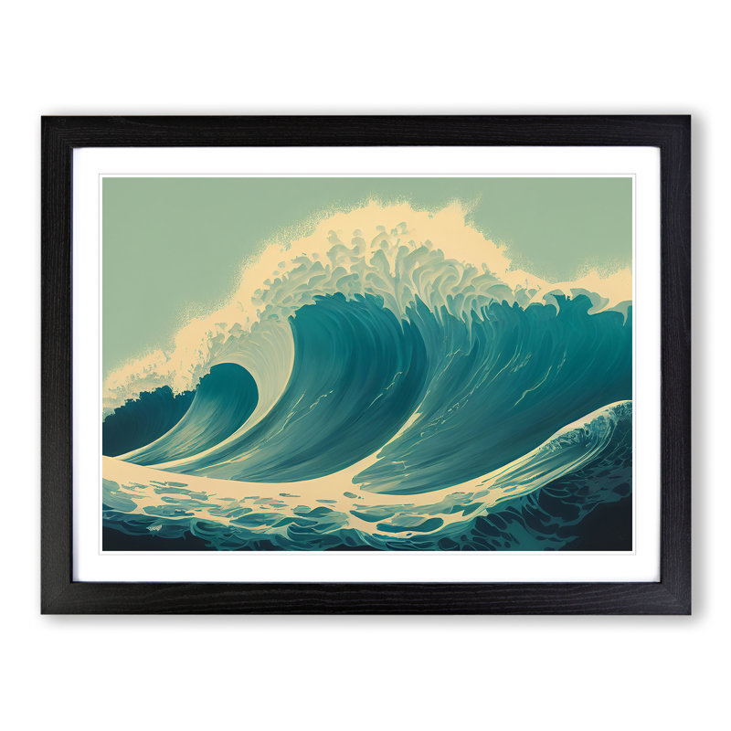 Awesome Ocean Wave - Framed Print, Black, 46cm H x 64cm W x 2cm D