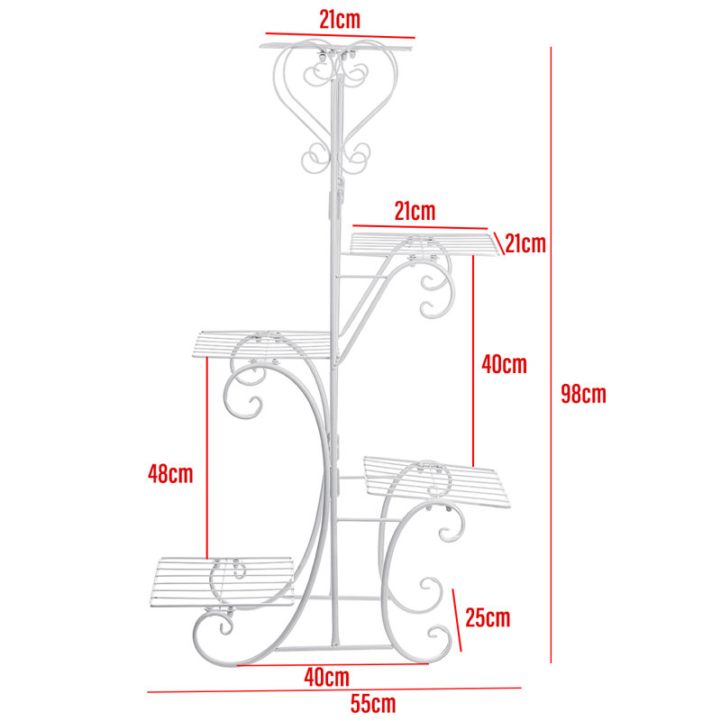 Hershel Metal Weather Resistant Plant Stand, White