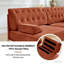 Canapé Chesterfield de 76,6 po en velours rouge, conception capitonnée et jupe à pampille, facile à assembler-342786625