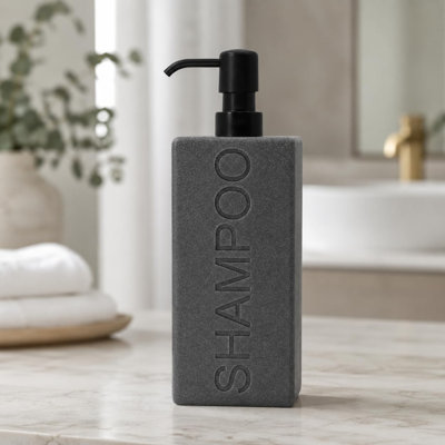  Rectangular Resin Shampoo Dispenser - Gray