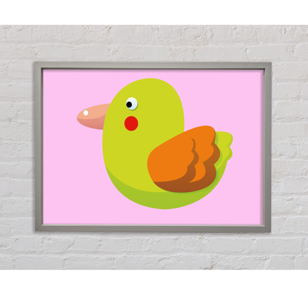 Gerahmtes Poster Rotpunktvogel Baby Blau Kindersachen