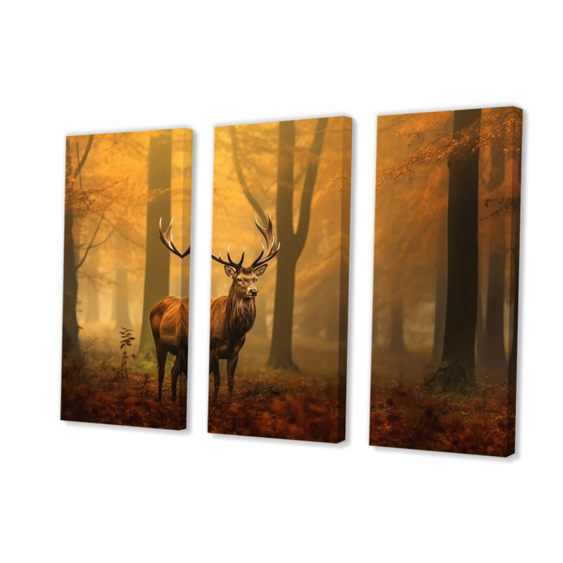 «Majestic Deer In Forest Nature», reproduction d'art sur toile, animaux, H 28 po x l 36 po x P 1 po