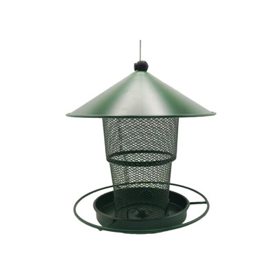 Outdoor Feeder Hanging Feeder House Easy to Clean and Refill for Outdoor Natural Birds, Green