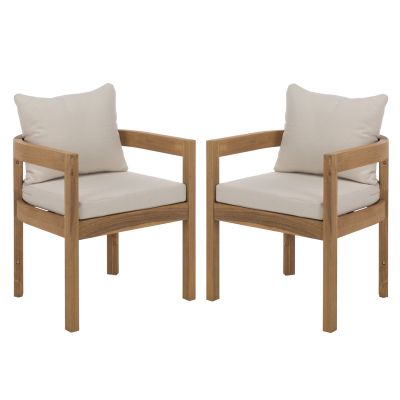 Burt Dining Chair Set Of 2, Ivory, Oak