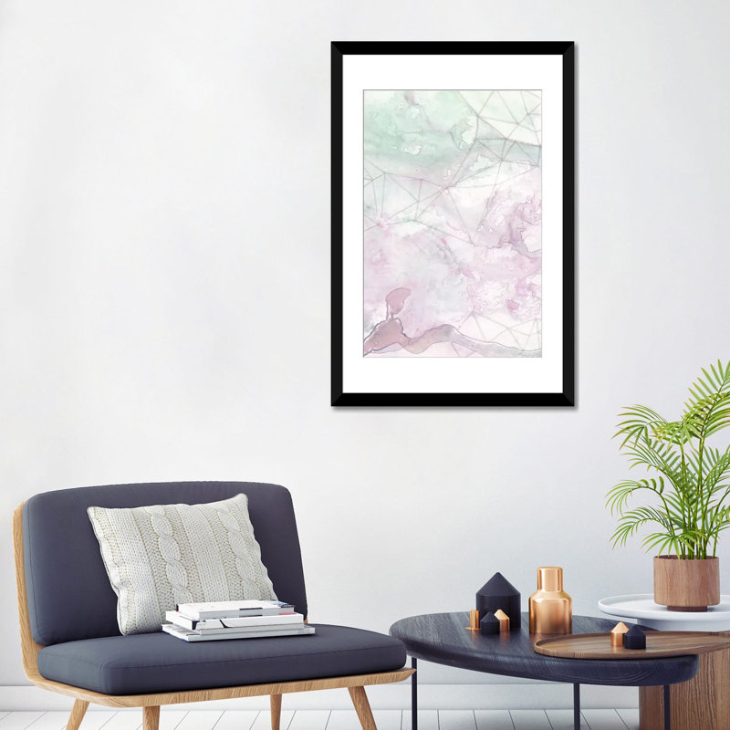 " Centauri I " by Renée Stramel, Black Framed Fine Art Paper, White, 32" H x 24" W x 1" D