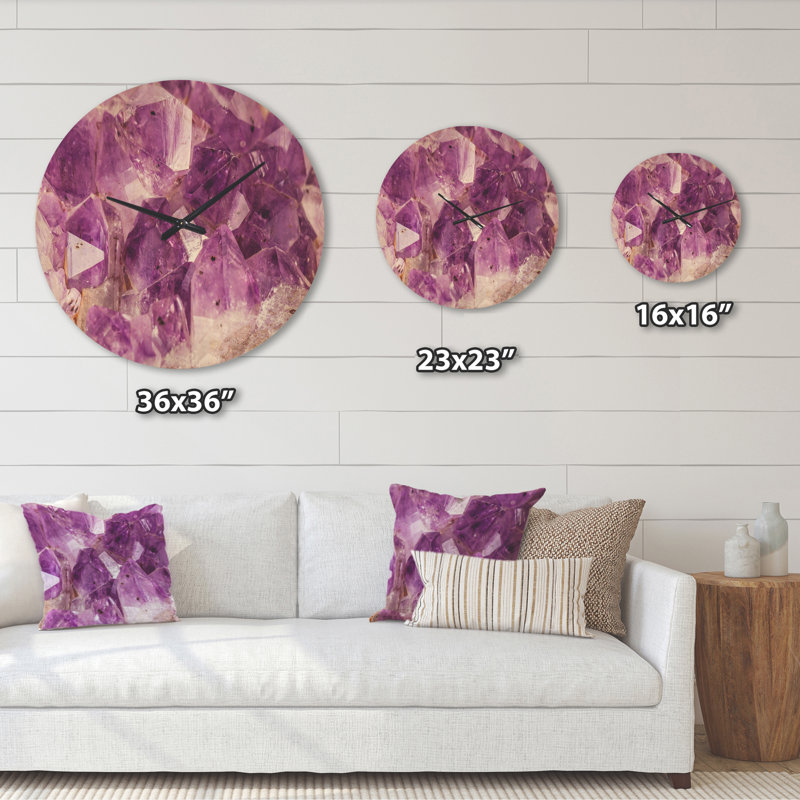 Horloge murale mauve améthyste mauve moderne, Très grand