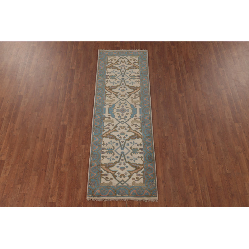 Tapis de couloir oriental en laine Earth Tone Oushak 3 x 8