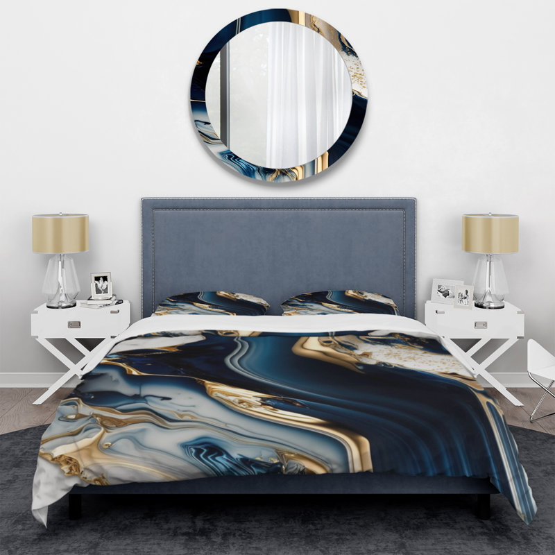 Ensemble de housse de couette Abstract V, Housse de couette pour grand lit et 2 taies décor