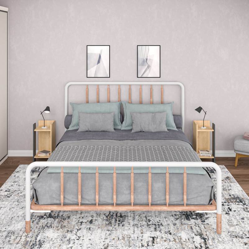 Halie 9.84'' W Nightstand, Oak/Anthracite