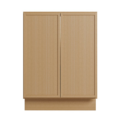 Modern White Oak Kitchen Base Cabinet With Plywood Box, Hinges, Custom Layouts