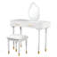 Ensemble de coiffeuse moderne 40 "avec miroir à écran tactile lumineux, coiffeuse et tabouret rembourré avec 2 grands tiroirs