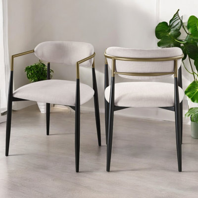 Ensemble de 2 chaises d'appoint Jaramillo Beige Lin