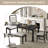 6-Piece Vintage Rectangular Extendable Dining Table Set,With 4 Ergonomic Upholstered Chairs And 1 Bench,A 12-Inch Removable Middle Leaf,Elegant Curved Legs,Easy Assembly-280567636-280567599