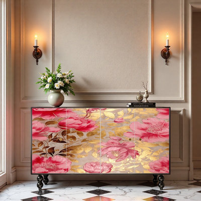 French Retro Solid Wood Entrance Cabinet