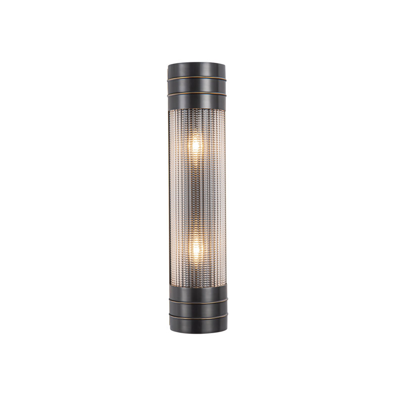 Urban Bronze Dimmable Geometric Vanity Light with Matte Opal Glass