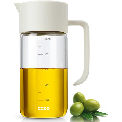 Distributeur d'huile d'olive en verre pour la cuisine avec couvercle étanche et anti-poussière