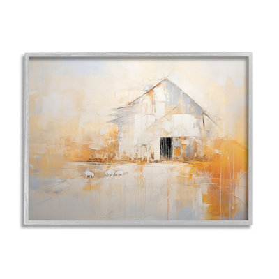 "White Abstract Barn" par Ramona Murdock, reproduction d'art sur toile