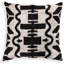Coussin de luxe en soie noire et ivoire 16 x 16