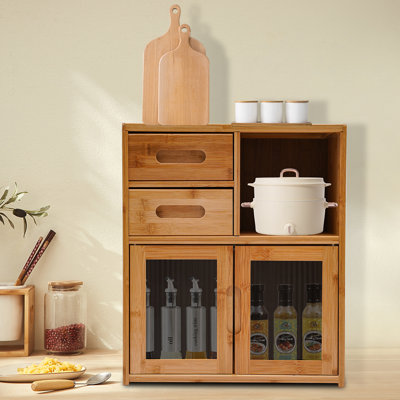 Brycie Bamboo Storage Cabinet With 2 Drawers