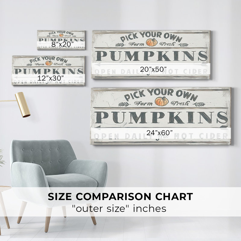 «Pumpkin Patch I», art textuel sur toile, H 8 po x l 20 po x P 1,5 po