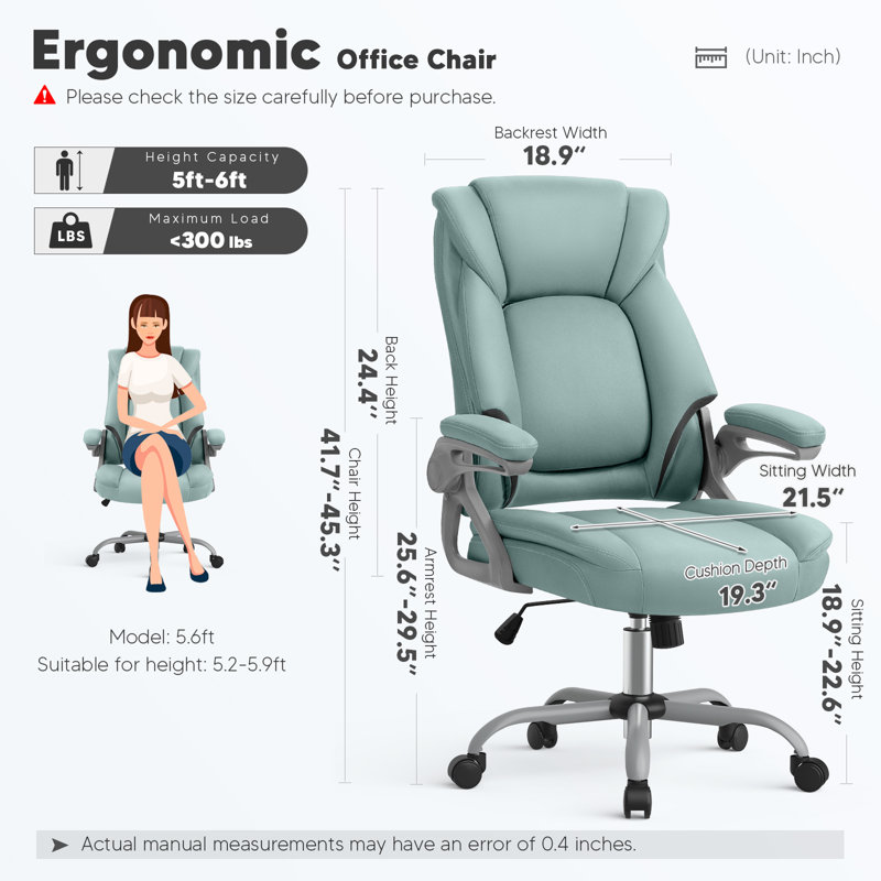 Office Chair with Lumbar Support, Blue