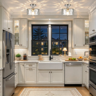 Luminaire suspendu pour îlot de cuisine 1 lumière Modern, abat-jour en verre martelé de 9,05 W, lumière réglable à hauteur réglable E26 pour la salle à manger, la chambre à coucher et le vestibule