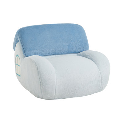 Canapé rembourré à siège pour enfant avec conception de maison de fantaisie, canapé en mousse pour chambre / chambre / salle de jeux pour enfants