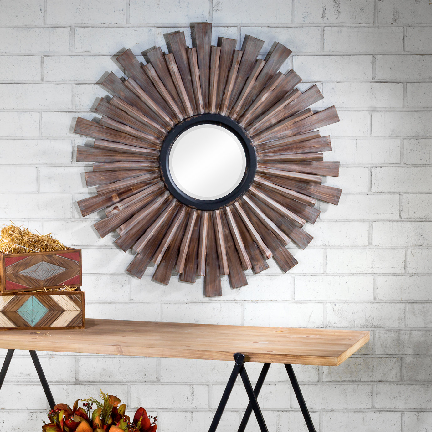 Union Rustic Bengal Starburst Modern & Contemporary Accent Mirror ...
