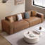 Causeuse-coussin modulaire en cuir véritable brun-1904516359