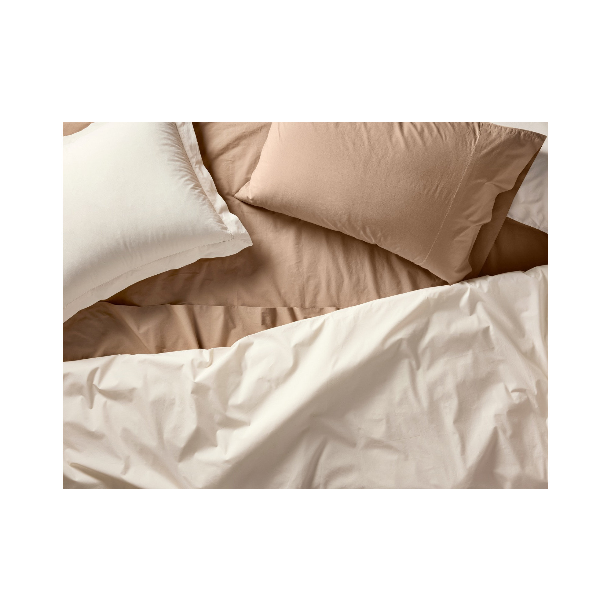 Refined Organic Percale Sheet Set, Undyed, Full Sheet Set with 2 Pillowcases