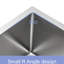 Évier de cuisine 24 pouces - 24 x 21 x 10 pouces, cuve unique à tablier en acier inoxydable, profondeur 10 pouces, calibre 16, construction T304, guide d'eau en forme de X, coins arrondis R10, revêtement, tapis en caoutchouc de 3 mm, livré avec grille à vaisselle.