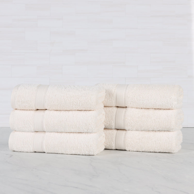 Blue Nile Mills Pure Earth Organic Cotton Hand Towels, Set Of 6, Ivory