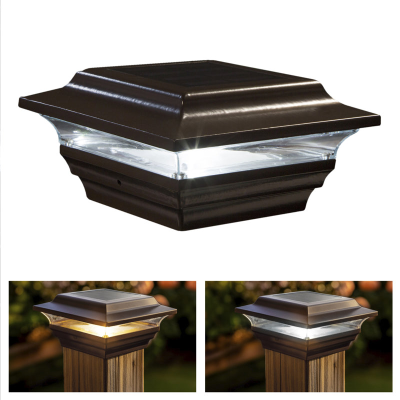Bronze Aluminum LED Solar Post Cap Light