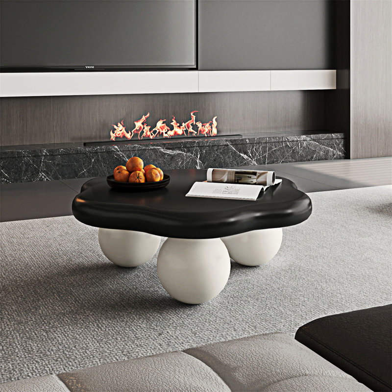 Table basse en forme de nuage, Noir / Blanc