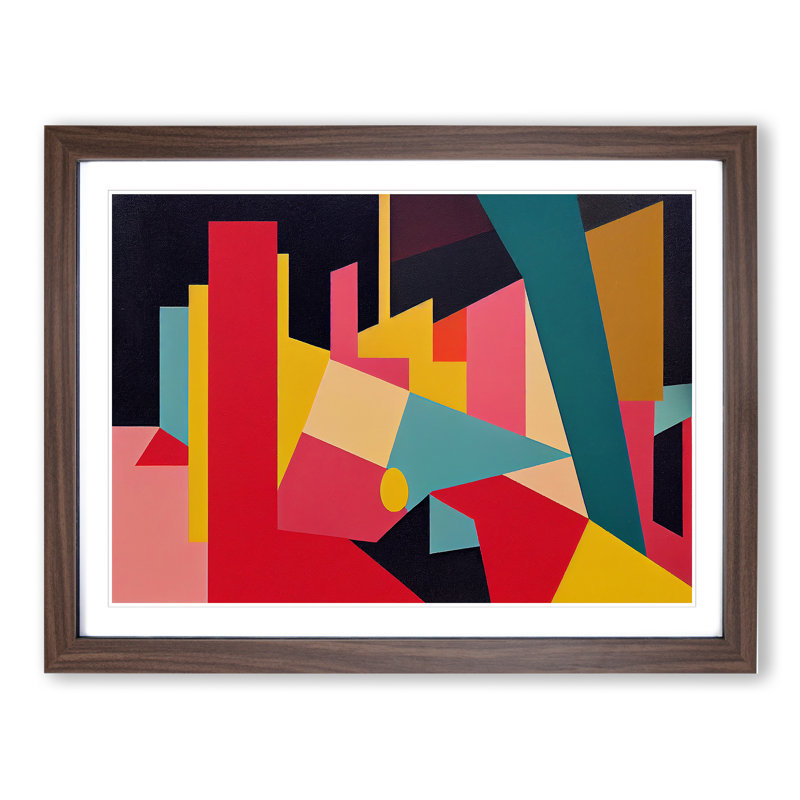 Abstract Shapes Vol.6 - Framed Print, 46cm H x 64cm W x 2cm D, Walnut